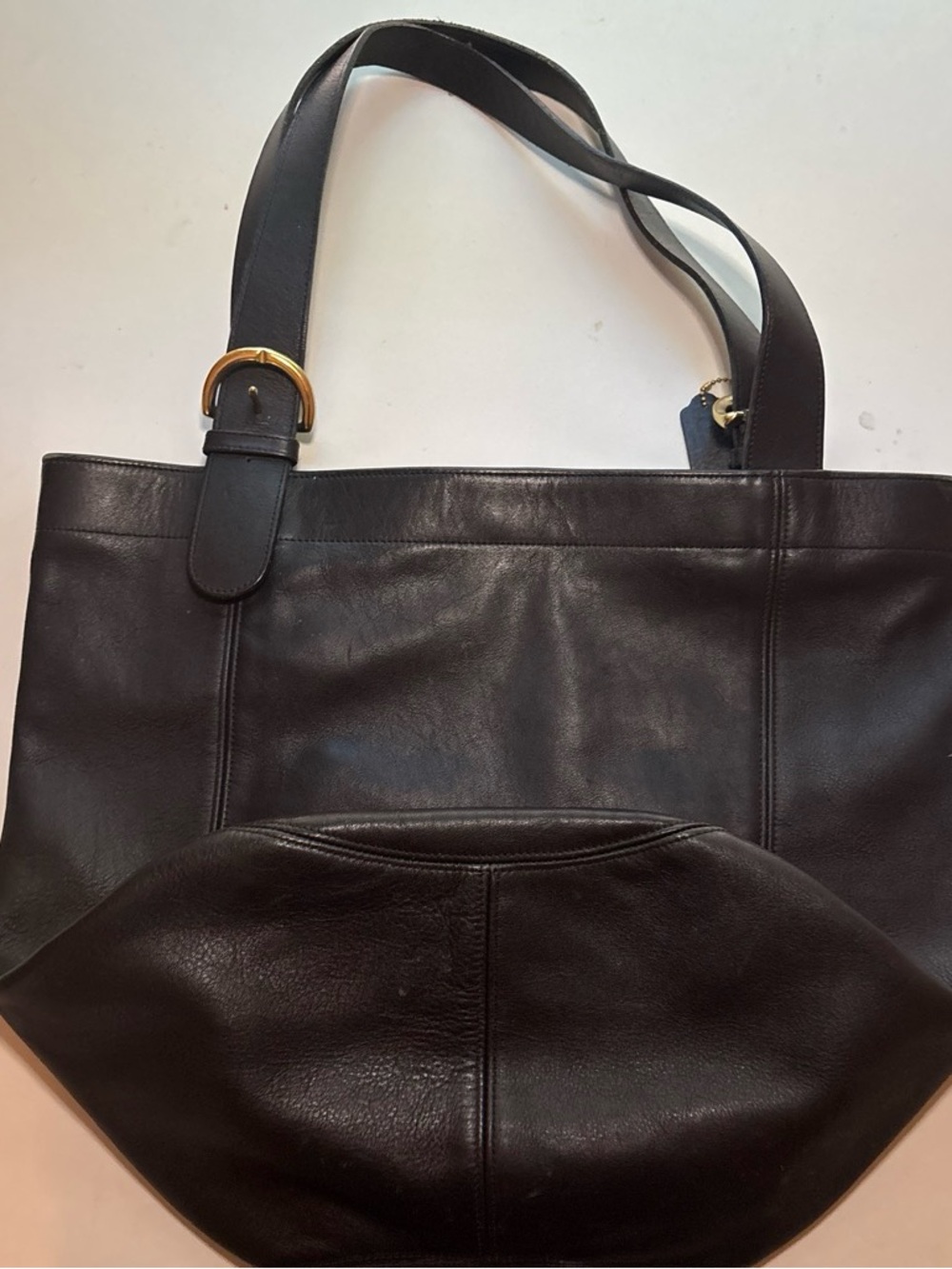 A248 - Vintage Coach Soho XL 4082 Black Glove Leather Tote Bag